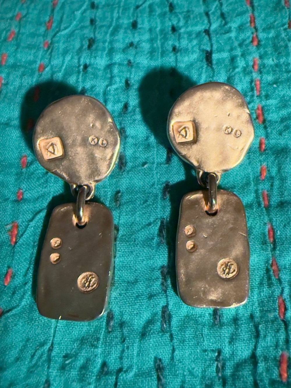 Karl Lagerfeld 2” Vintage Gold Gilded Earrings